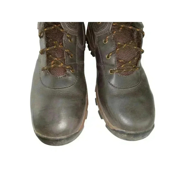 TIMBERLAND MT MADDSEN MID BROWN LEATHER WATERPROOF HIKING BOOTS SHOES BOYS  SZ 6 - Picture 3 of 8